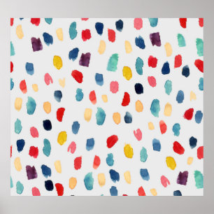 Póster Brotes De Cepillo De Acuarela: Resumen Sin Maravil