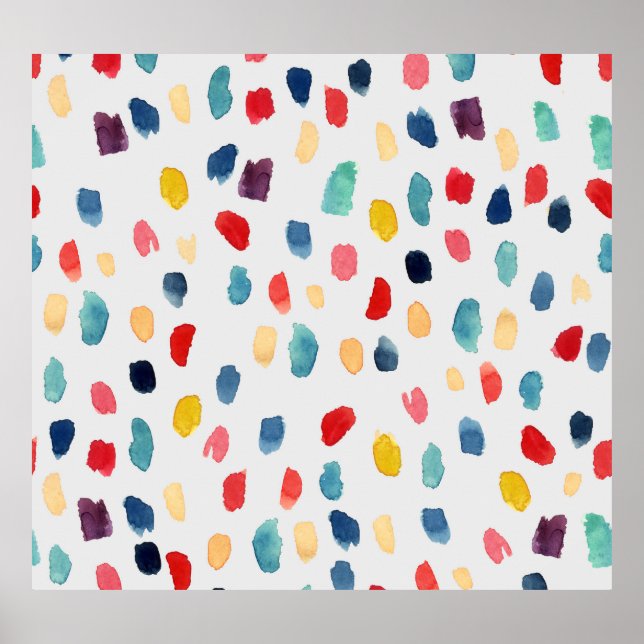 Póster Brotes De Cepillo De Acuarela: Resumen Sin Maravil (Frente)