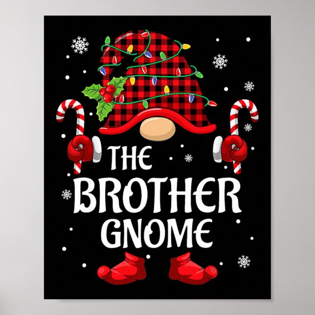 Póster Brother Gnome Matching Christmas Pjs For Family  (Frente)