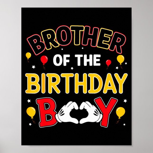 Póster Brother Of The Birthday Boy Matching Family Birthd (Frente)