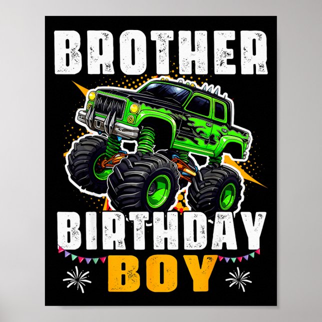 Póster Brother Of The Birthday Boy Monster Truck Family M (Frente)