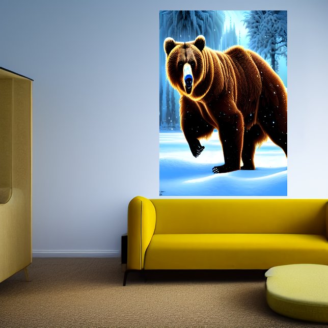 Póster Brown bear in the snow | AI Art Poster (Subido por el creador)