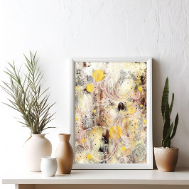 Póster Brown Beige Contemporary Abstract Art Poster