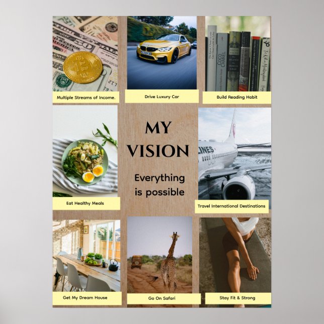 Póster Brown Custom Vision Board Poster (Frente)