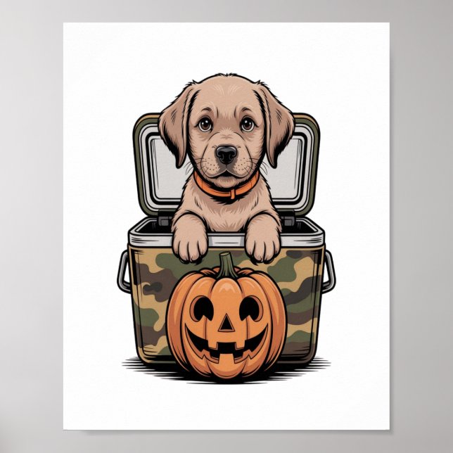 Póster Brown Lab Dog Halloween Spooky (Frente)