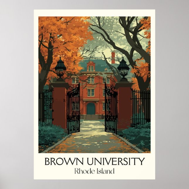 Póster Brown University Rhode Island Campus (Frente)