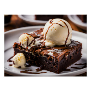 Póster Brownie Con Helado Arriba