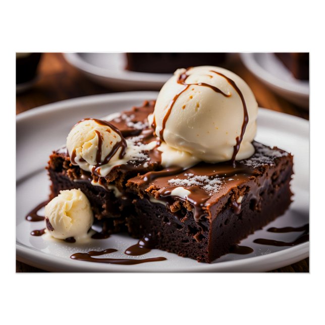 Póster Brownie Con Helado Arriba (Anverso)