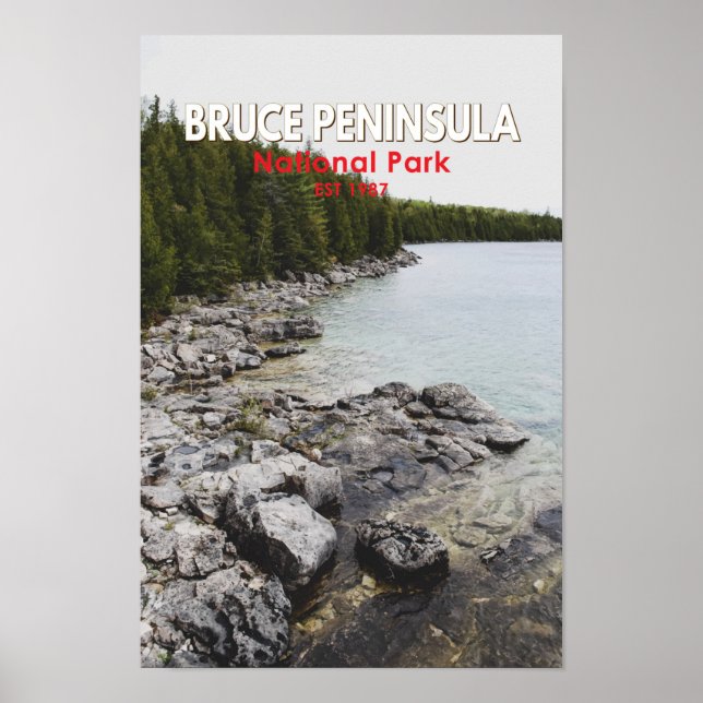 Póster Bruce Peninsula National Park Canada Art Vintage (Frente)