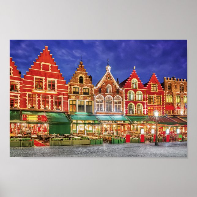 Póster Bruges poster con Grote Markt (Frente)