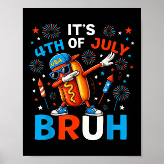 Póster Bruh 4 De Julio Niños Hotdog Gracioso Cuarto De