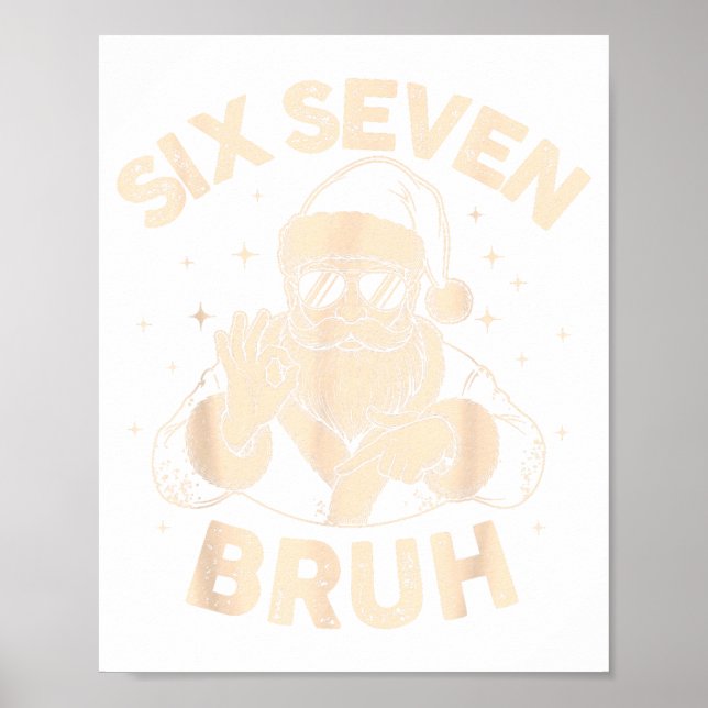 Póster Bruh 67 Christmas Santa Six Seven 6 7 Boys Christm (Frente)