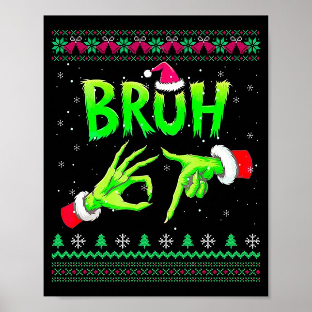 Póster Bruh 67 Christmas Ugly Sweater Six Seven Meme 6 7  (Frente)