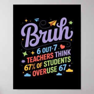 Póster Bruh 67 Profesor Meme Divertido Cita Escolar 