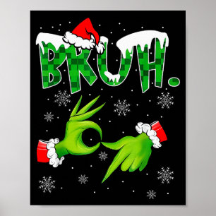 Póster Bruh 67 Seis Siete 6 7 Meme Navidad Divertido Gen 