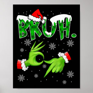 Póster Bruh 67 Seis Siete 6 7 Meme Navidad Divertido Gen