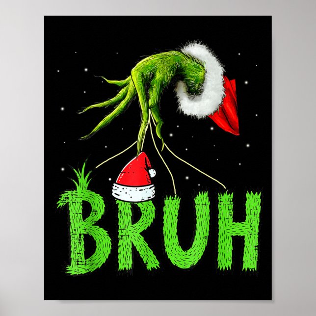 Póster Bruh Christmas Kids Teens Boys Funny Christmas Hum (Frente)