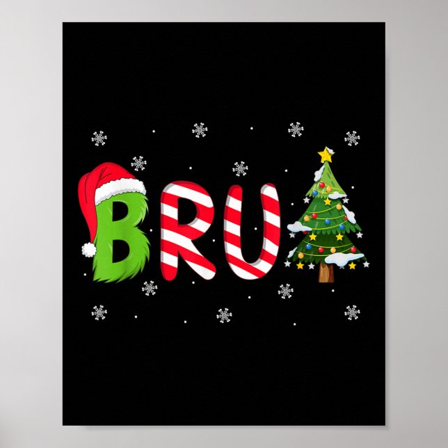 Póster Bruh Christmas Saying Bro Funny Men Boys Bruh Meme (Frente)