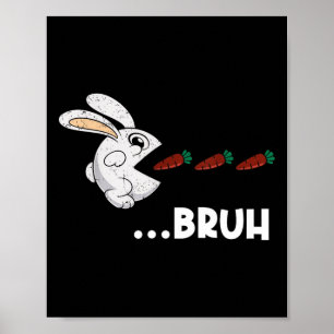 Póster Bruh Conejo de Pascua comiendo zanahorias de choco