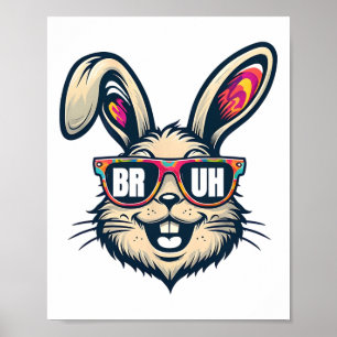 Póster Bruh Dabbing Bunny Easter Funny Hombres Niños Niño