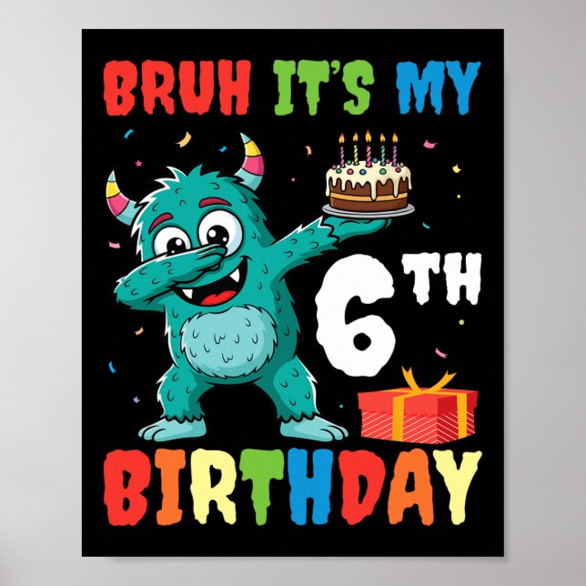 Póster Bruh es mi sexto cumpleaños, el monstruo de Hallow (Frente)