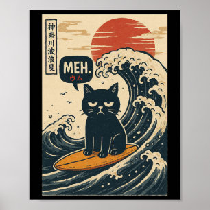 Póster Bruh. La Gran Ola Kanagawa Divertido Japonés Surf