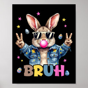 Póster Bruh Meme Easter Day Gracioso Bunny Eggys Adolesce