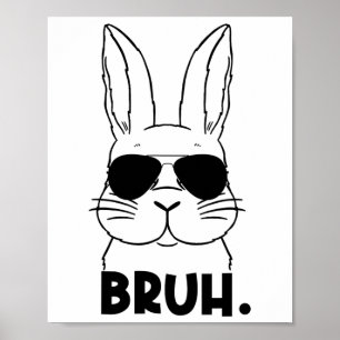 Póster Bruh Meme Easter Day Gracioso Bunny Eggys Adolesce