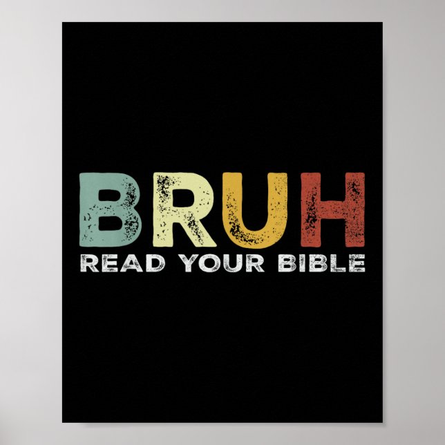 Póster Bruh Meme lee tu Biblia Dios gracioso movimiento m (Frente)