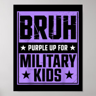 Póster Bruh Purple Up Para Niños Militares Mo