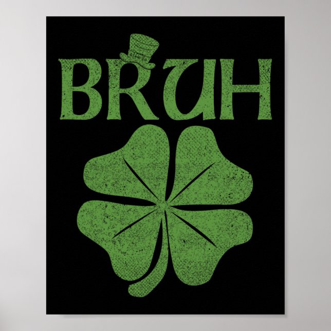 Póster Bruh Shamrock Clover St. Patrick's Day Men Boy (Frente)