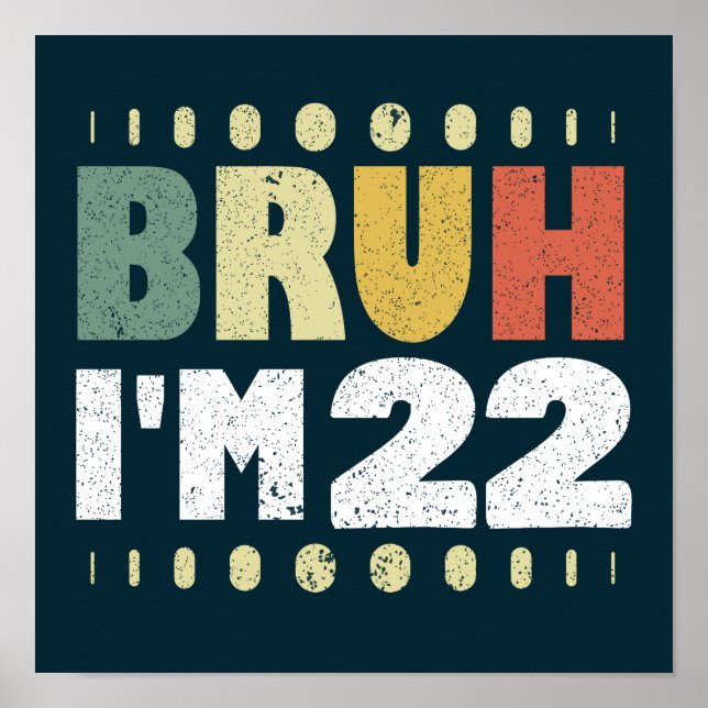 Póster Bruh, tengo 22 años, divertida fiesta de cumpleaño (Frente)