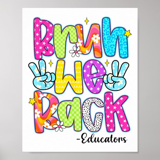Póster Bruh Volvemos Educadores Leopardo Regreso a Clases (Frente)