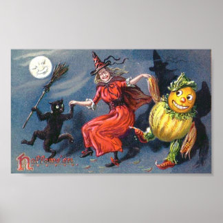 Póster Bruja bailando a la luz de la luna