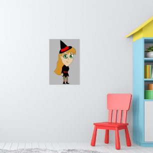 Póster bruja chibi