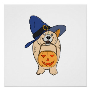 Póster Bruja de Calabaza Perro