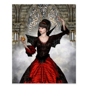 Póster Bruja de Fantasía - Arte de Halloween de Castillo