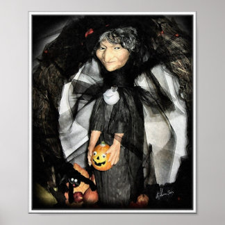 Póster Bruja de Halloween