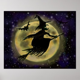 Póster Bruja de Halloween