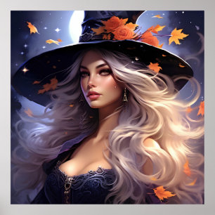 Póster Bruja de Halloween