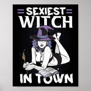 Póster Bruja De Iest En La Ciudad Brujería Halloween Para