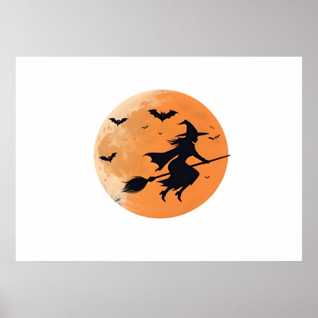 Póster Bruja de medianoche en el cielo (Frente)