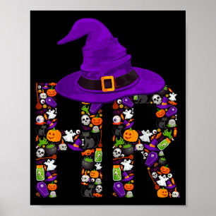 Póster Bruja de Recursos Humanos Disfraz de Calabaza de H