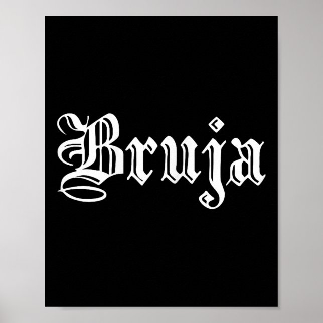 Póster Bruja Dia De Muertos Bruja Mexicana Halloween Latí (Frente)