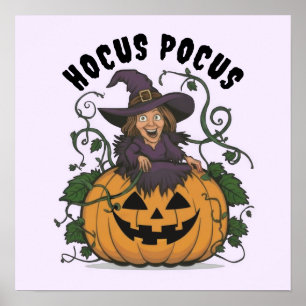 Póster Bruja divertida de Halloween
