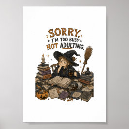 Póster Bruja Divertida No Siendo Adulta Ilustración de Ha