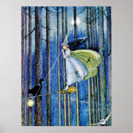 Póster Bruja en el palo de la habitación