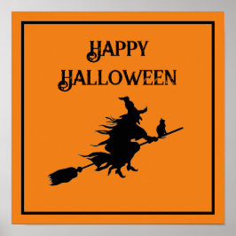 Póster Bruja en la habitación con gato