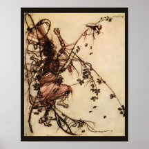 Bruja enredada en espinas por Arthur Rackham
