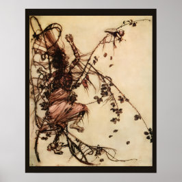 Póster Bruja enredada en espinas por Arthur Rackham